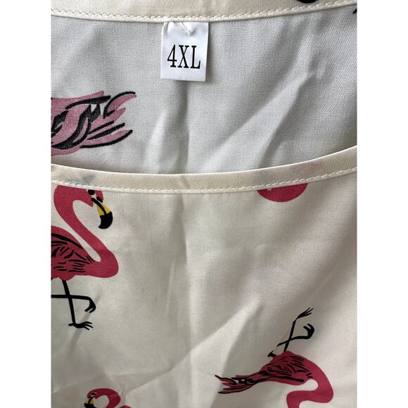 Satin Pink Flamingo Nightgown, Super Cute! Size 4XL - Picture 4 of 4